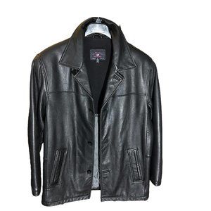 U.S. Polo Assn. Black Leather Trench Coat